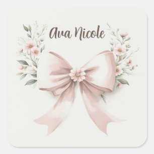 Pegatina Cuadrada Coquette Bow