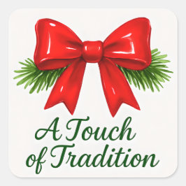 Pegatina Cuadrada Coquette Navidades Bow — Chica desordenado ✨ mágic