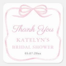 Coquette Pink Bow Bridal Shower Gracias Por Favor