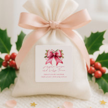 Coquette Rosa Bow Gracias Navidades Baby Shower