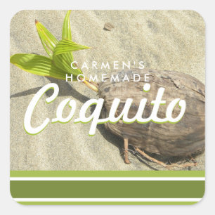 Pegatina Cuadrada Coquito Coco