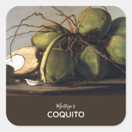 Pegatina Cuadrada Coquito Coconut Classic