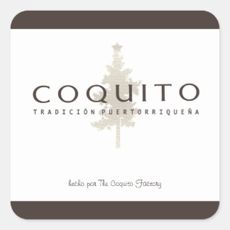 Pegatina Cuadrada Coquito Tradición Puertorriqueña