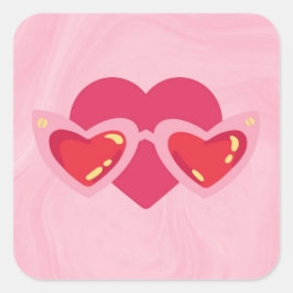 Pegatina Cuadrada Corazón