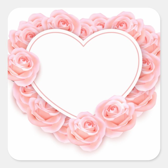 Pegatina Cuadrada Corazón (Anverso)