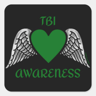 Pegatina Cuadrada Corazón/Alas...TBI