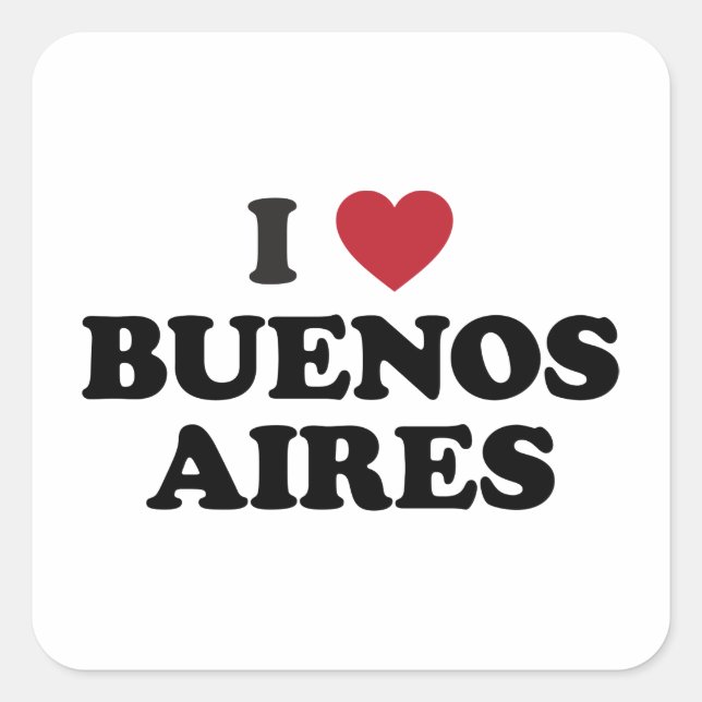 Pegatina Cuadrada Corazón Buenos Aires Argentina (Anverso)