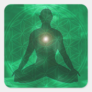 Pegatina Cuadrada Corazón Chakra Anahata