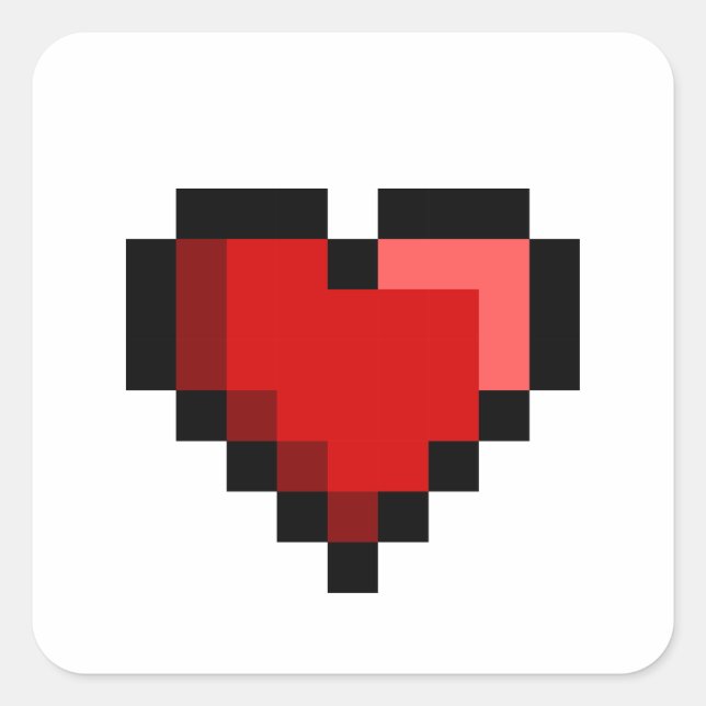 Pegatina Cuadrada Corazón de amor (Anverso)