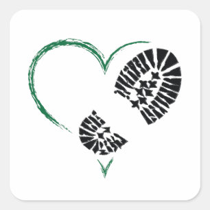 Pegatina Cuadrada corazón de arranque