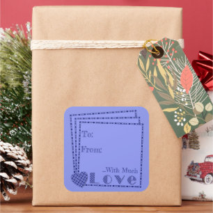 Pegatina Cuadrada Corazón de cuadros personalizado, AMOR en regalo d