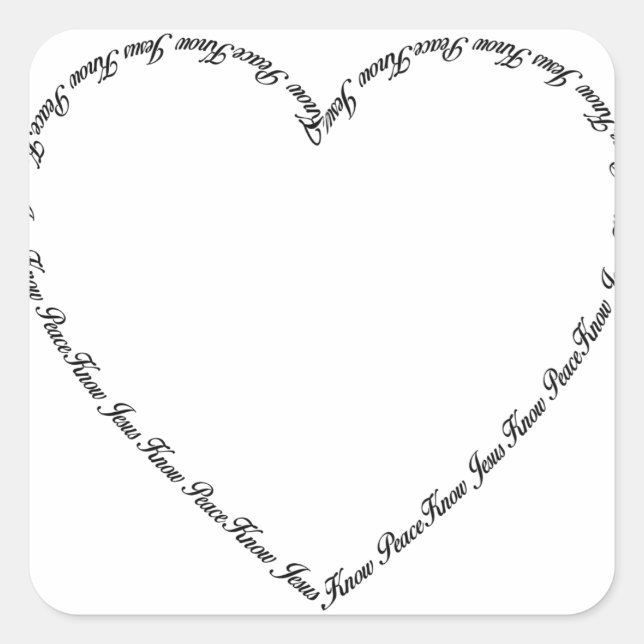 Pegatina Cuadrada Corazón de Jesús (Anverso)