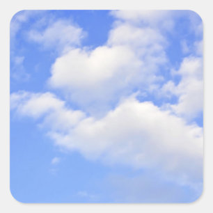 Pegatina Cuadrada Corazón de nubes
