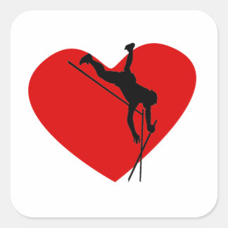 Pegatina Cuadrada Corazón de Pole Vault
