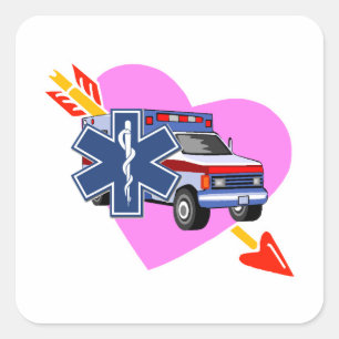 Pegatina Cuadrada Corazón del ccsme del cuidado
