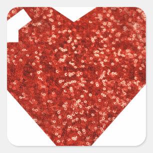 Pegatina Cuadrada corazón geeky día de San Valentín