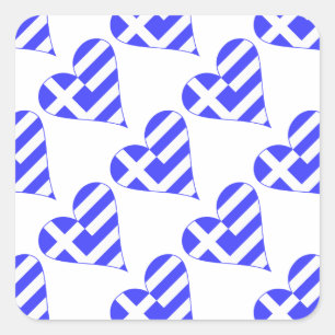 Pegatina Cuadrada Corazón Griego Funky Tiled