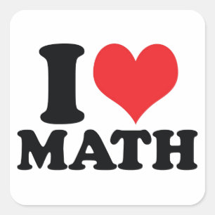 Pegatina Cuadrada Corazón / matemáticas de amor
