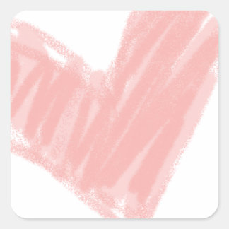 Pegatina Cuadrada Corazón rosa