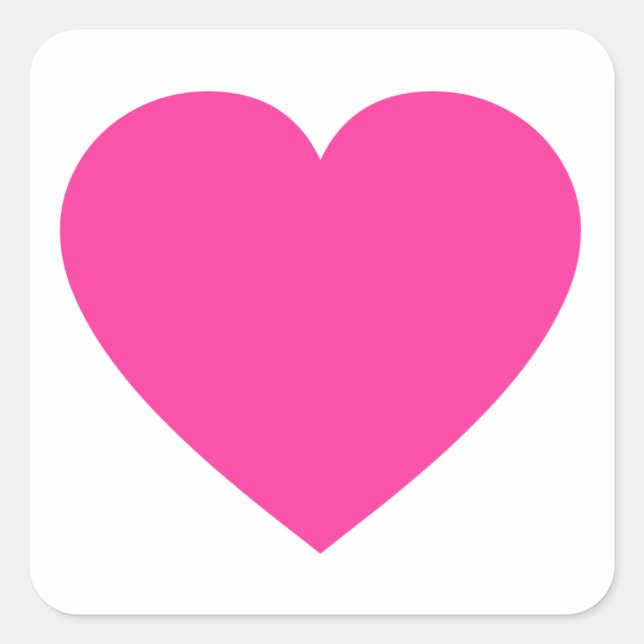 Pegatina Cuadrada Corazón rosa claro (Anverso)