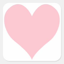 Pegatina Cuadrada Corazón rosado lindo