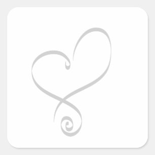 Pegatina Cuadrada Corazón Simple Para Sobres
