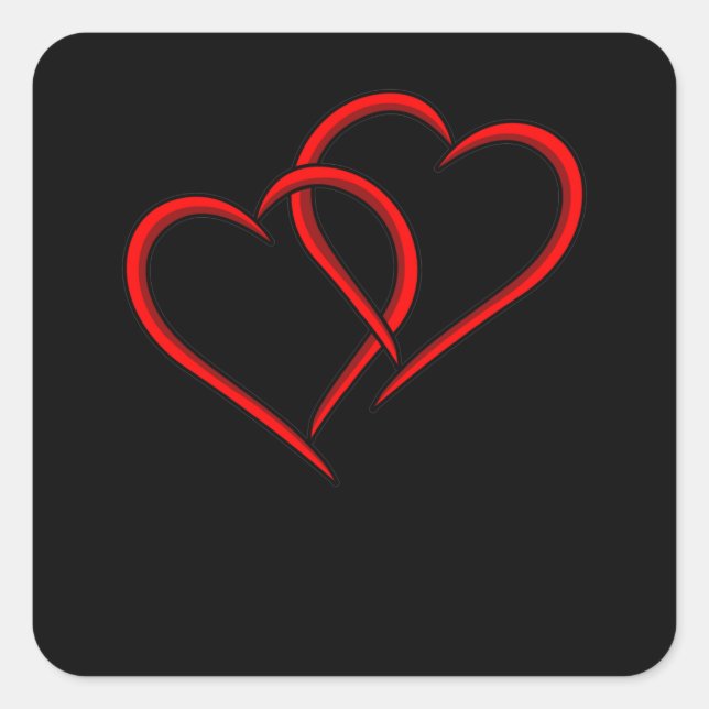 Pegatina Cuadrada Corazón Valentine Cute Romántico Día de San Valent (Anverso)