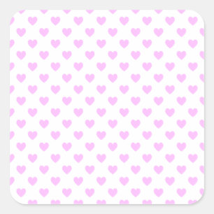 Pegatina Cuadrada Corazones de lunares rosados