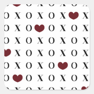 Pegatina Cuadrada Corazones de XOXO