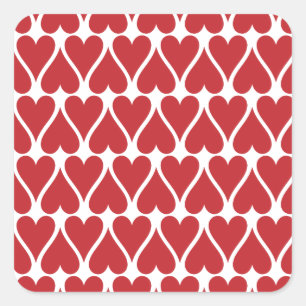 Pegatina Cuadrada Corazones rojos personalizares