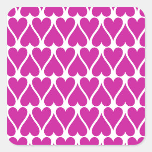 Pegatina Cuadrada Corazones rosados del personalizar