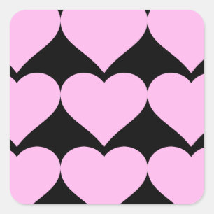 Pegatina Cuadrada Corazones rosas, amor incondicional_