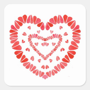 Pegatina Cuadrada CORAZONES Small Square Stickers -> CORAZONES Pegat