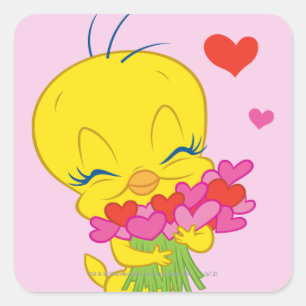Pegatina Cuadrada corazones TWEETY™