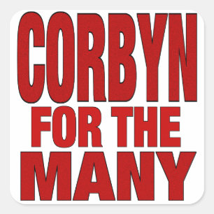 Pegatina Cuadrada Corbyn para los muchos