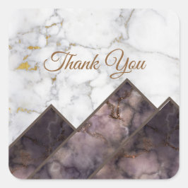 Pegatina Cuadrada Cordillera de bloques de color de mármol blanco y