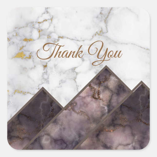 Pegatina Cuadrada Cordillera de bloques de color de mármol blanco y  (Anverso)