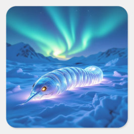 Pegatina Cuadrada Cordova Iceworm Alaska Cryptid