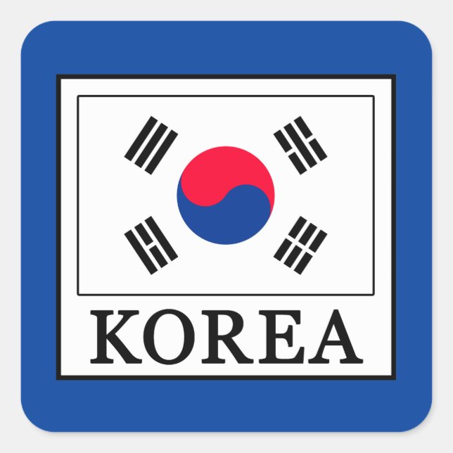 Pegatina Cuadrada Corea (Anverso)