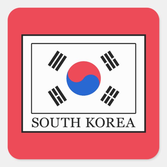 Pegatina Cuadrada Corea del Sur (Anverso)