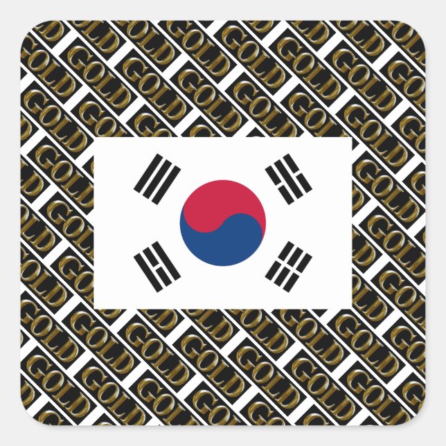 PEGATINA CUADRADA COREA DEL SUR (Anverso)