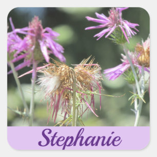 Pegatina Cuadrada Corfu Lilac Wildflowers