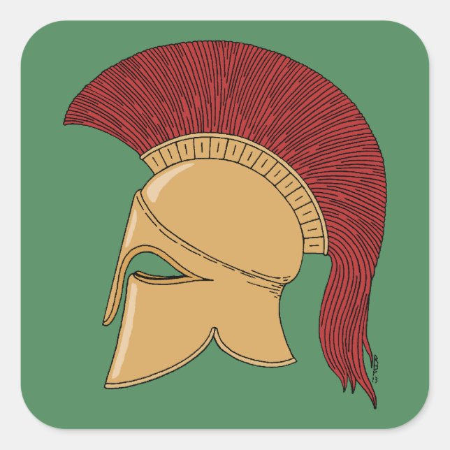 Pegatina Cuadrada Corinthian Helmet (Anverso)