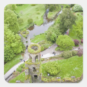 Pegatina Cuadrada Cork, Irlanda. El infame Castillo de Blarney