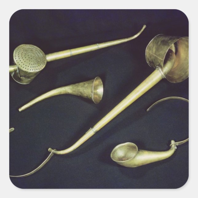 Pegatina Cuadrada Cornets acústicos (Anverso)