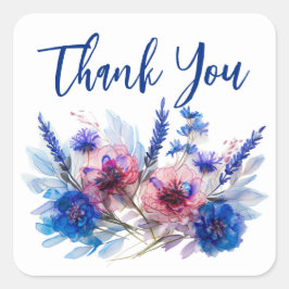 Pegatina Cuadrada 💍 Cornflowers & Lavender