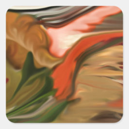 Pegatina Cuadrada Cornucopia Abstract Art