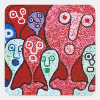 Pegatina Cuadrada Coro de cabeza de aire