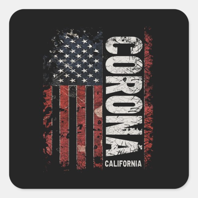 Pegatina Cuadrada Corona California (Anverso)