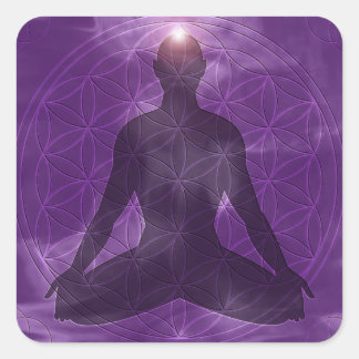 Pegatina Cuadrada Corona Chakra Sahasrara